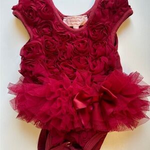 Popatu Rosette Baby Onesie in Red